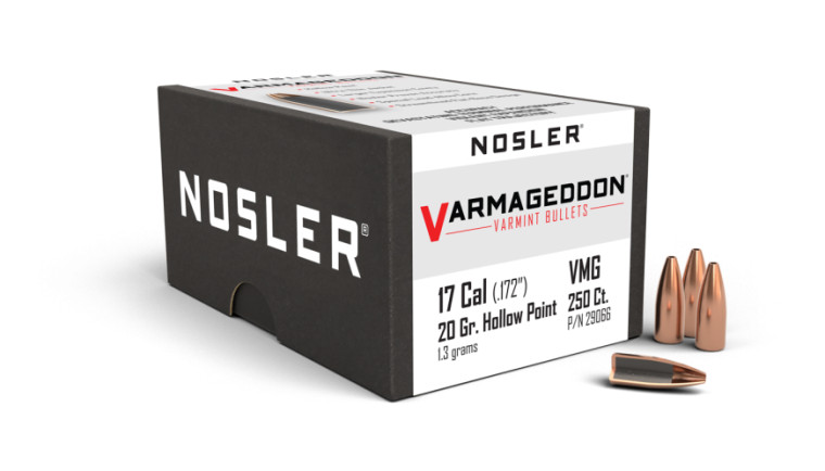 Nosler Varmageddon Projectiles .17 Cal 20gr FBHP 250