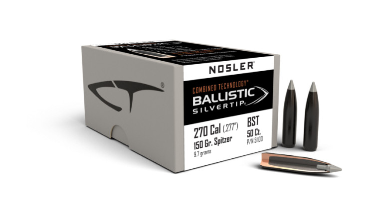 Nosler Ballistic Silvertip Projectiles .270 Cal (.277) 150gr 50