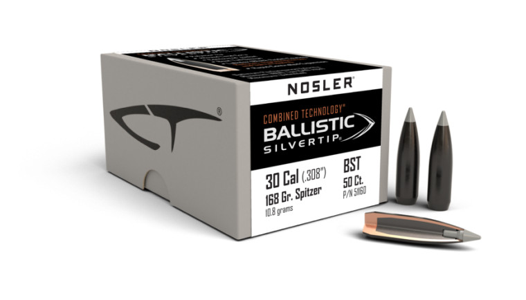 Nosler Ballistic Silvertip Projectiles .30 Cal/7.62mm (.308) 168gr 50