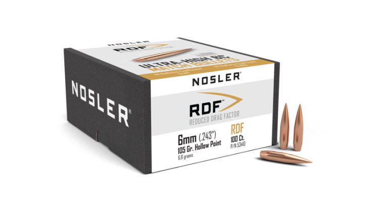 Nosler RDF Projectiles 6mm .243 Cal (.243) 105gr HPBT 100