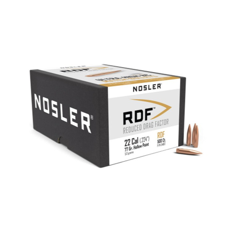 Nosler RDF Projectiles .22 Cal (.224) 77gr HPBT 500