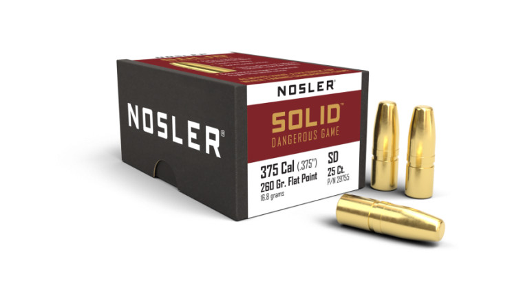 Nosler Solids - Dangerous Game Projectiles .375 Cal (.375) 260gr 25