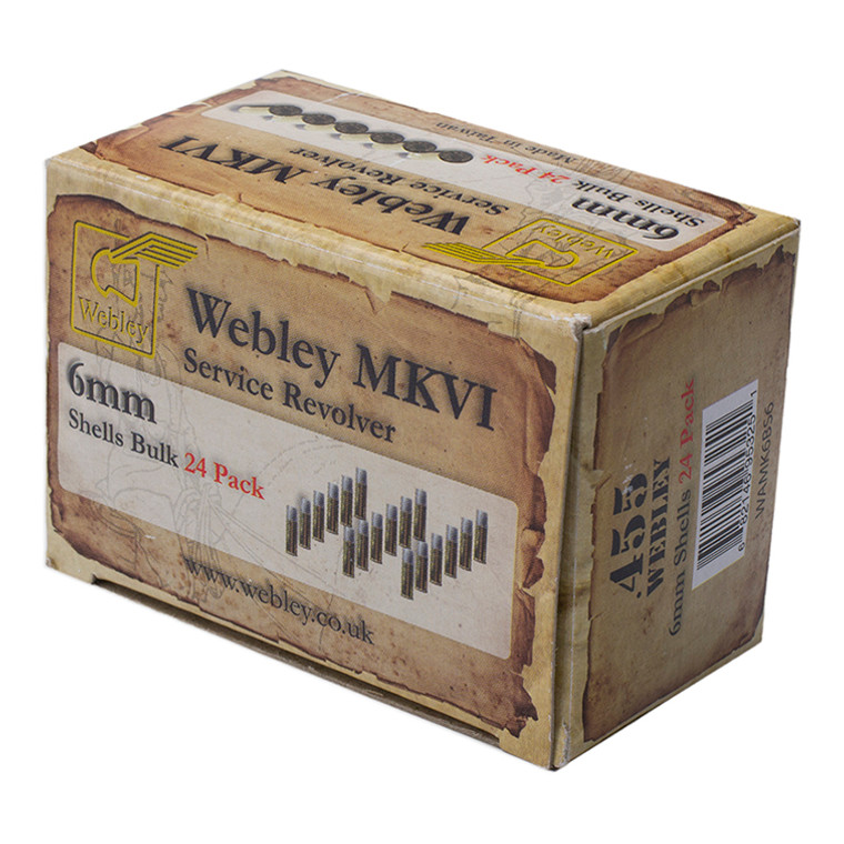 Webley MKVI Replacement Shells 24 Pack, Suit the Webley MKVI with .455 Markings - , .177 Rifled Barrel - Bulk Pack of 24 (50)