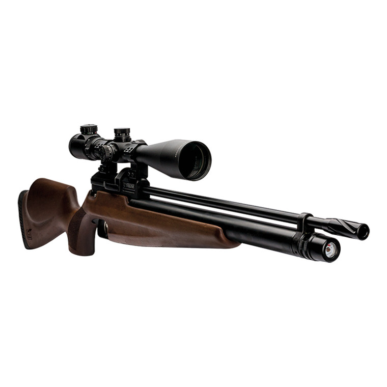 Webley Raider 12 PCP Powered 12 Shot Air Rifle .22. Fitted with Quantum Silencer  - Ambidextrous Wooden Stock
