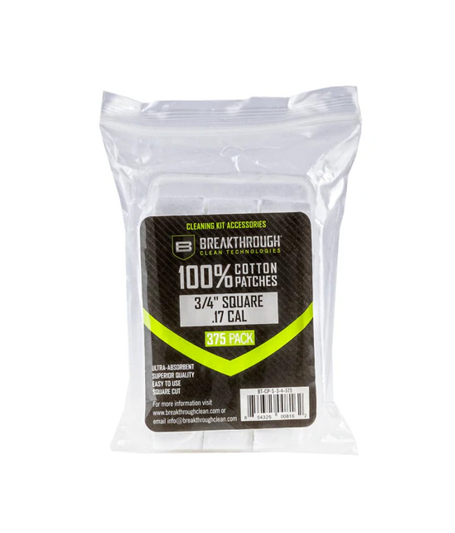 Breakthrough Square Cotton Patches .17 Caliber / 177 Airguns