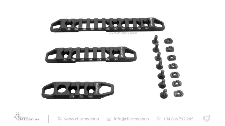 RTI Accessory - M-Lok picatinny 3pcs set (3 lengths) - can be installed on M-Lok rail or on the bottom of Mora Receiver/body