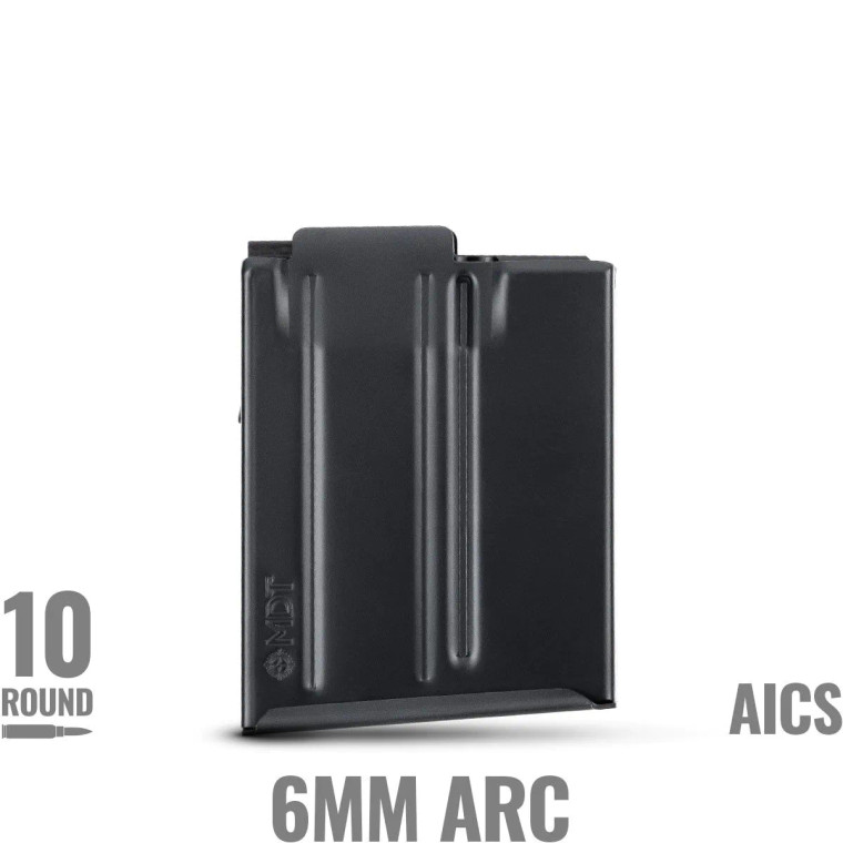 MDT AICS Compatible Metal Magazine - Short Action - 6mm ARC - 10 Round