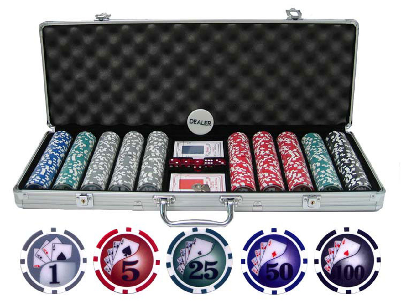 trademark poker dice chip set 500 pieces