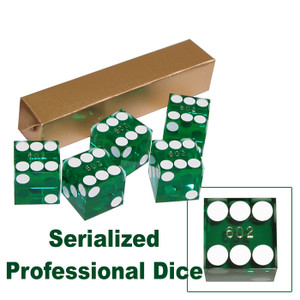 Copy of 19mm A Grade Serialized Set of Casino Dice-Green Copy of 19mm A Grade Serialized Set of Casino Dice-Green