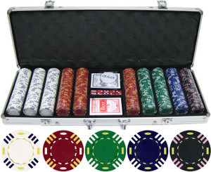 13.5g 500pc Triple Striped Clay Poker Chip Set 13.5g 500pc Triple Striped Clay Poker Chip Set
