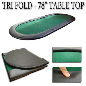 Play poker anywhere with this Tri-Fold Poker Table Top. Easily fits in the trunk of your car! Play poker anywhere with this Tri-Fold Poker Table Top. Easily fits in the trunk of your car!