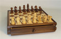 Wood Inlaid Chest and Chessmen