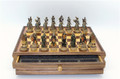 Skeleton Kings Resin Chessmen on Walnut Maple Chest