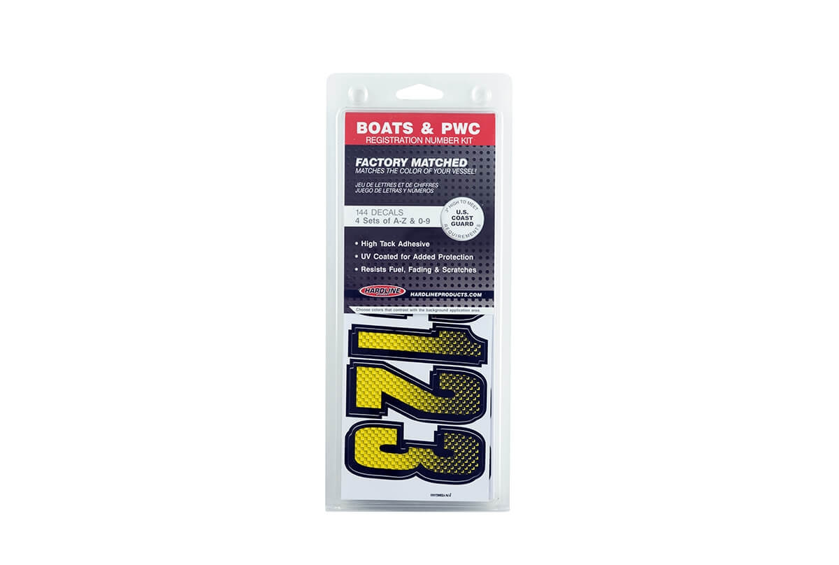 Kawasaki Lettering Yellow/Black 3″ Registration Kit - Hardline