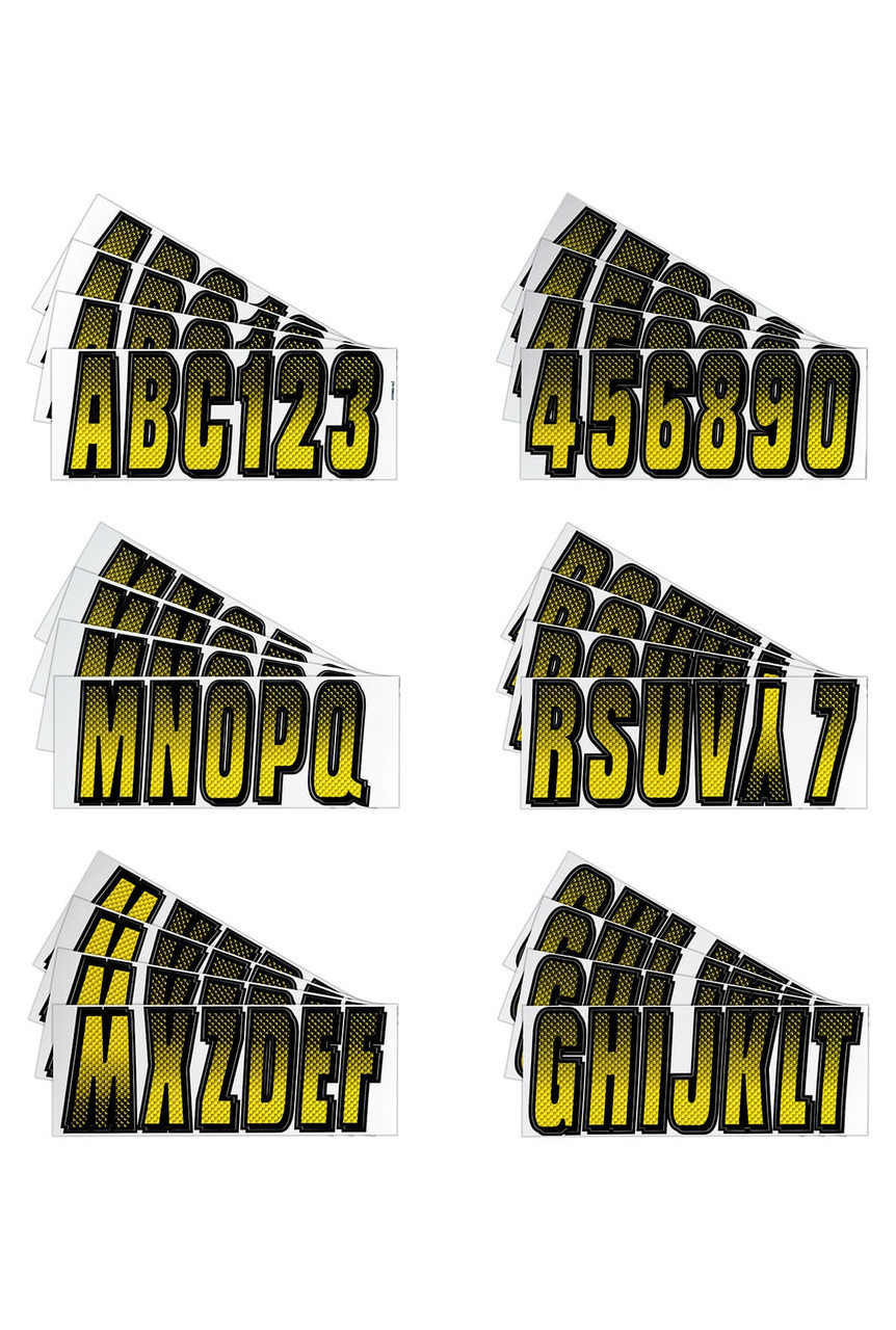 Kawasaki Lettering Yellow/Black 3″ Registration Kit - Hardline