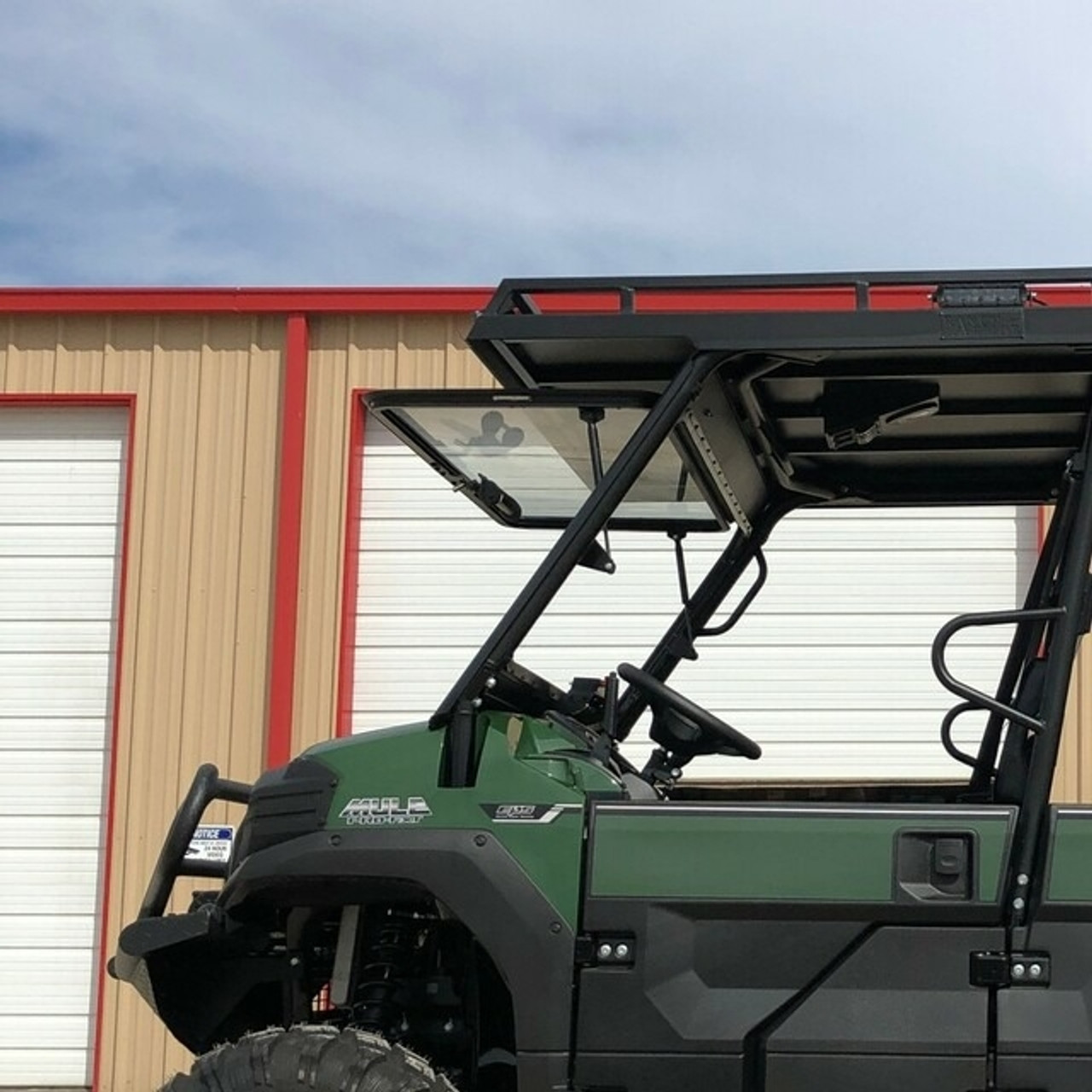 Kawasaki Mule Pro Fortress Tip Out Windshield by Ranch Armor fttpwnd