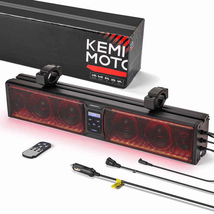 600W 39-inch Bluetooth Marine Soundbar For ATV/UTV/RZR - IP66 RGB Illumination (Fits Roll Bars 1.2-2")