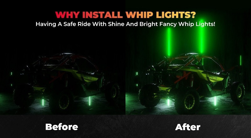 Kawasaki Mule/KRX/Teryx LED Whip Lights (5FT & RGB - 2Pcs) by