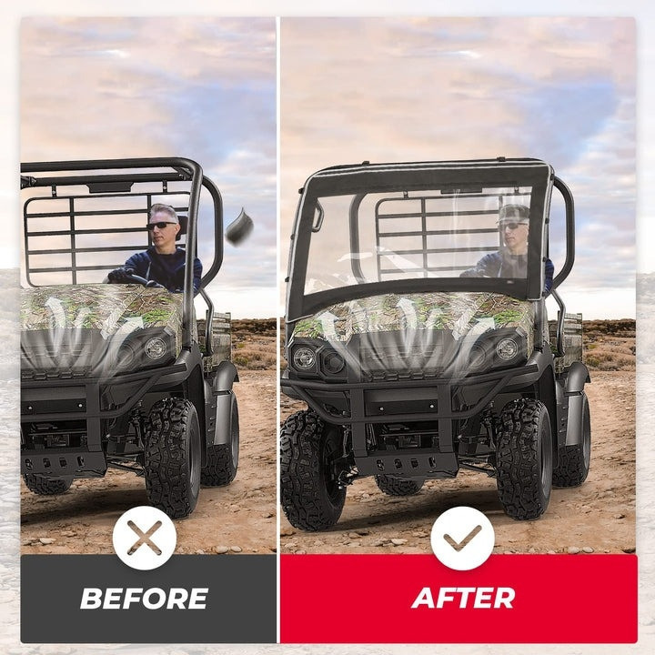 Enhance Your Ride with Kemimoto's Kawasaki Mule Fabric Front