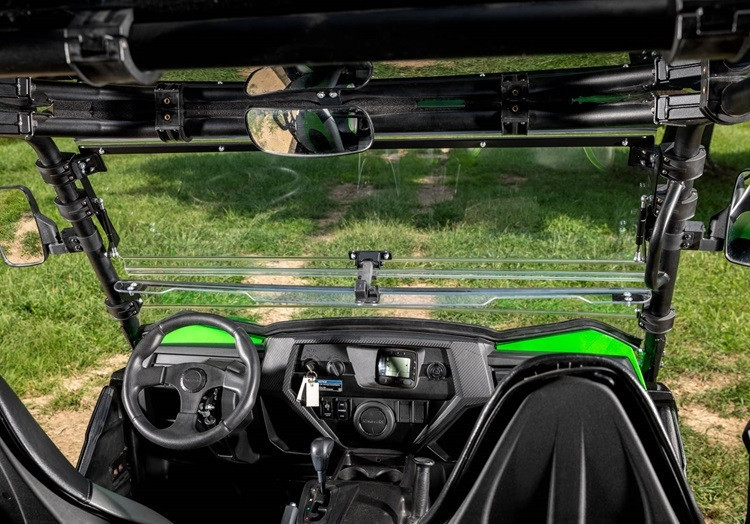 Enhance Your Ride: SuperATV's Durable Flip Windshield for Kawasaki