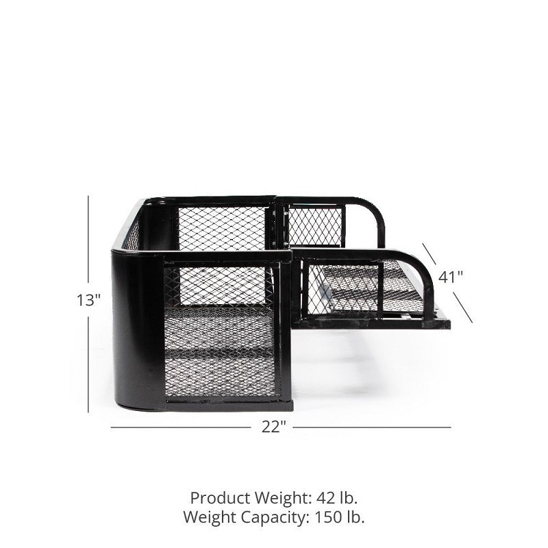 Kawasaki Mule / Ridge / Teryx Rear Drop Cargo Basket Rack - 150 lb