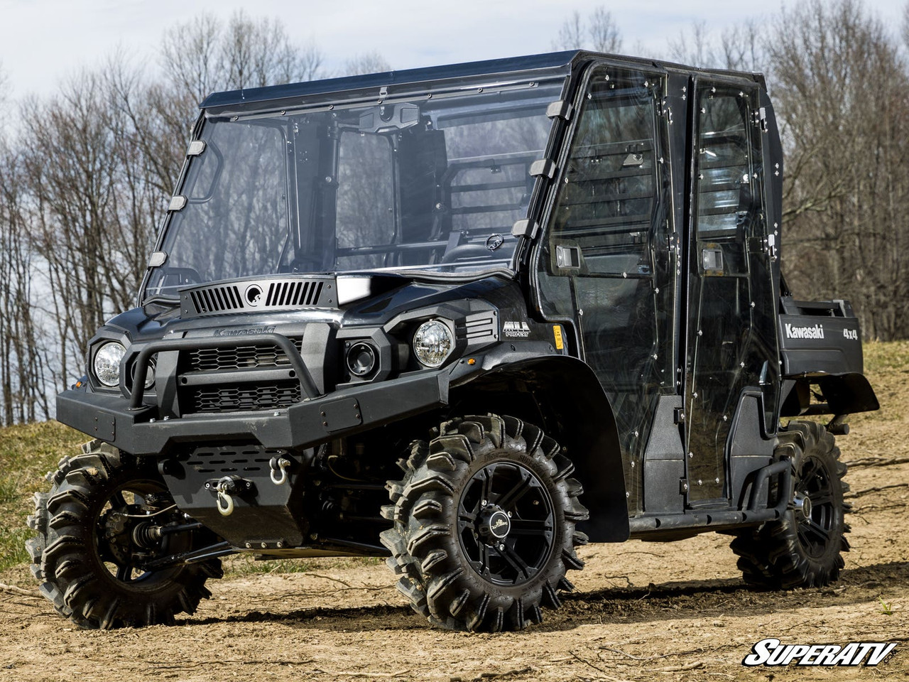 Kawasaki Mule Pro Scratch-Resistant Full Windshield by SuperATV WS