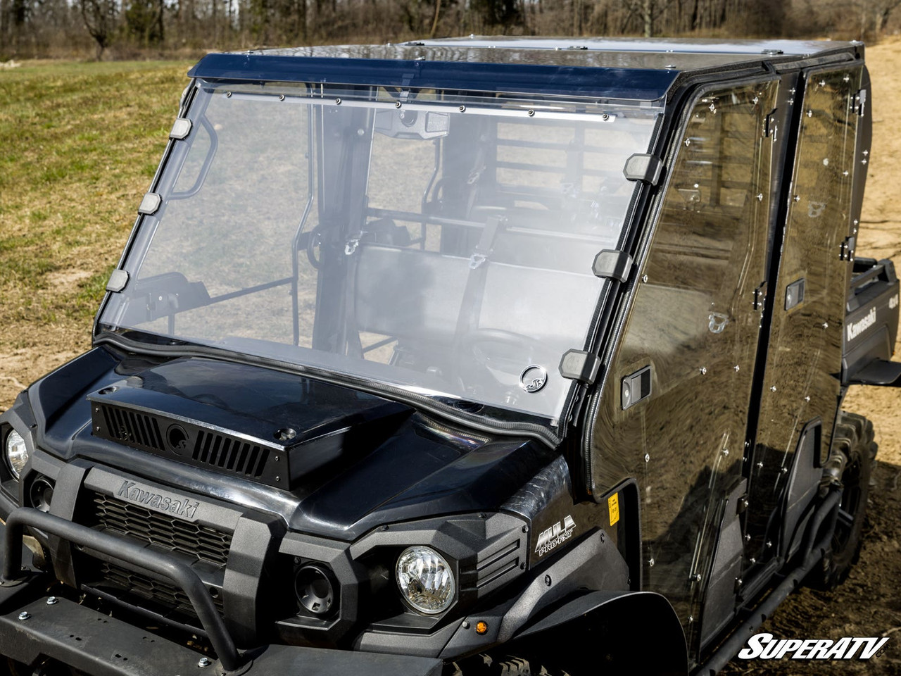 Kawasaki Mule Pro Scratch-Resistant Full Windshield by SuperATV WS