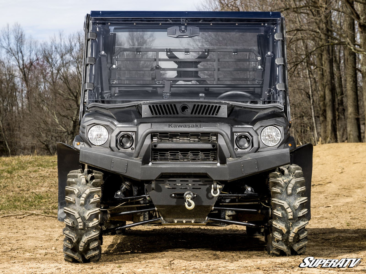 Kawasaki Mule Pro Scratch-Resistant Full Windshield by SuperATV WS
