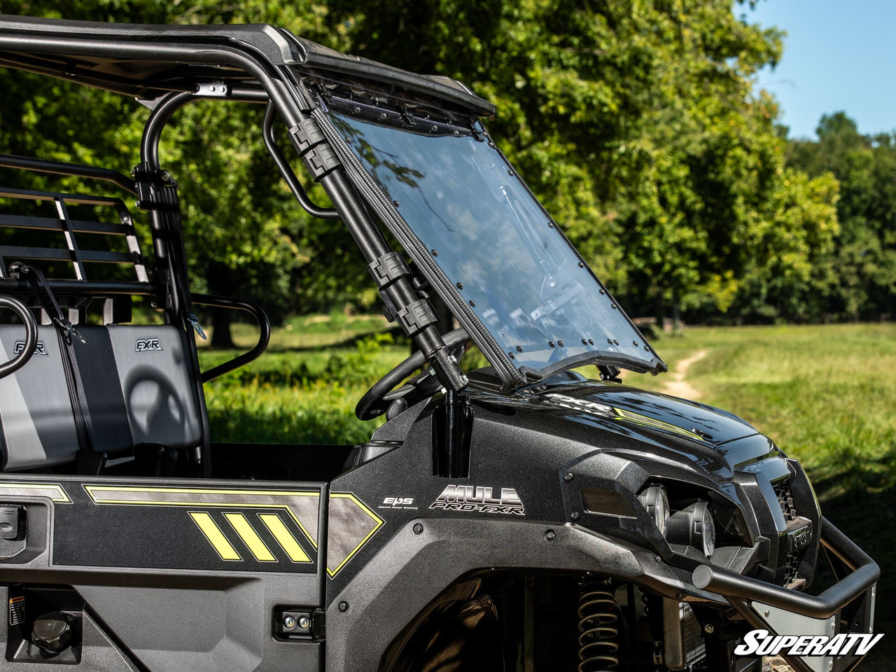 Kawasaki Mule Pro Scratch Resistant Flip Windshield by SuperATV