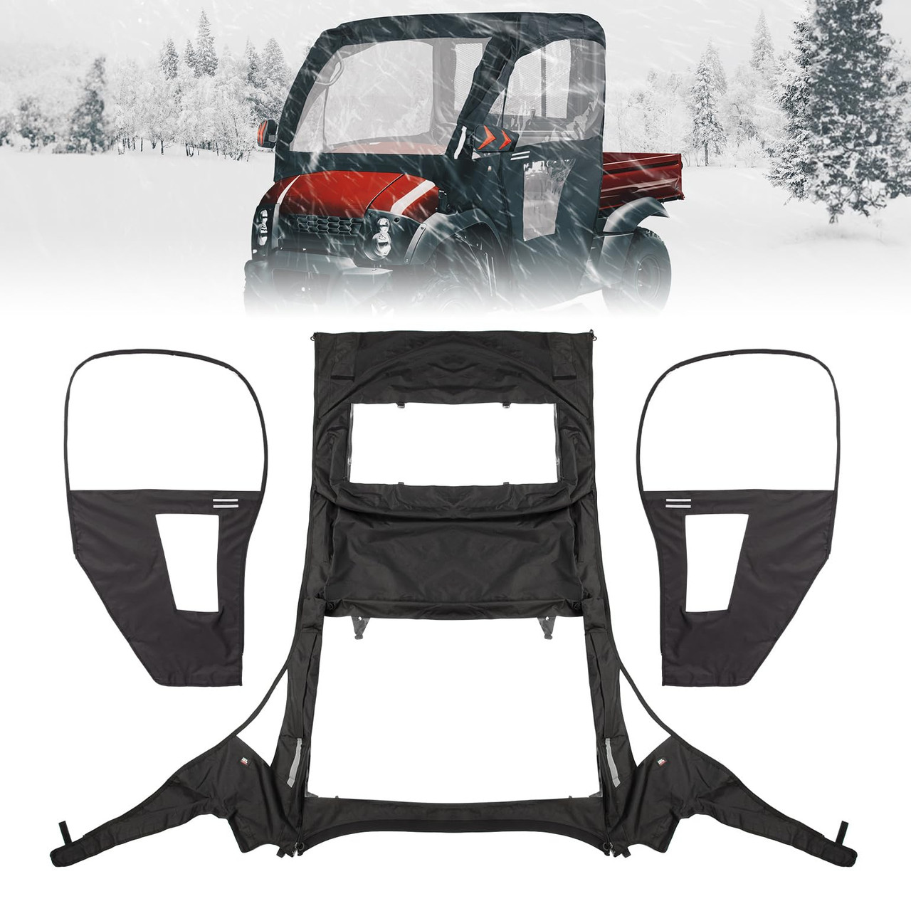 Kawasaki Mule Soft Cab Enclosure Doors by Kemimoto B0115-02101BK