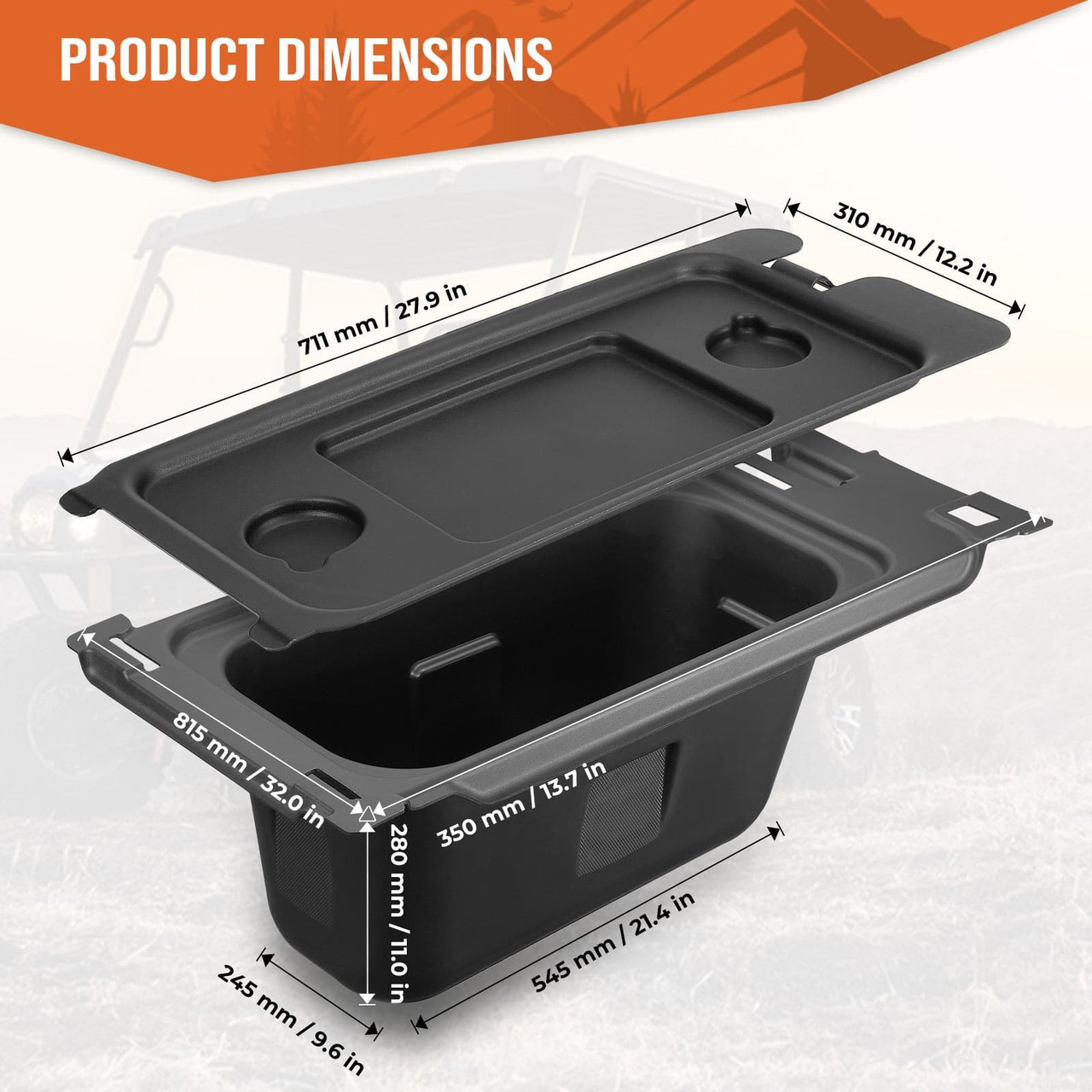 もも Kawasaki Mule Pro Under-Seat Storage Bin by Kemimoto B0113