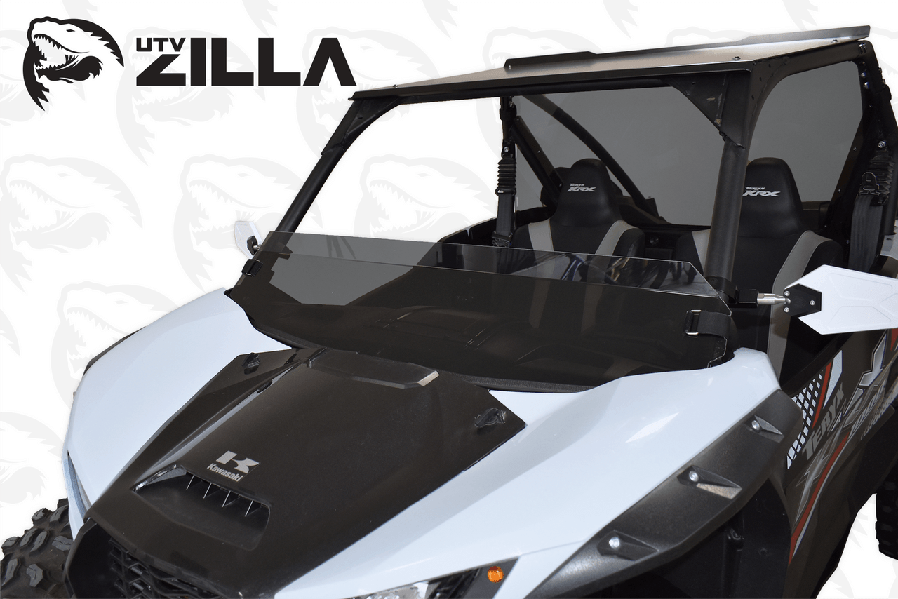 Kawasaki KRX Polycarbonate TINTED Half Windshield with quick