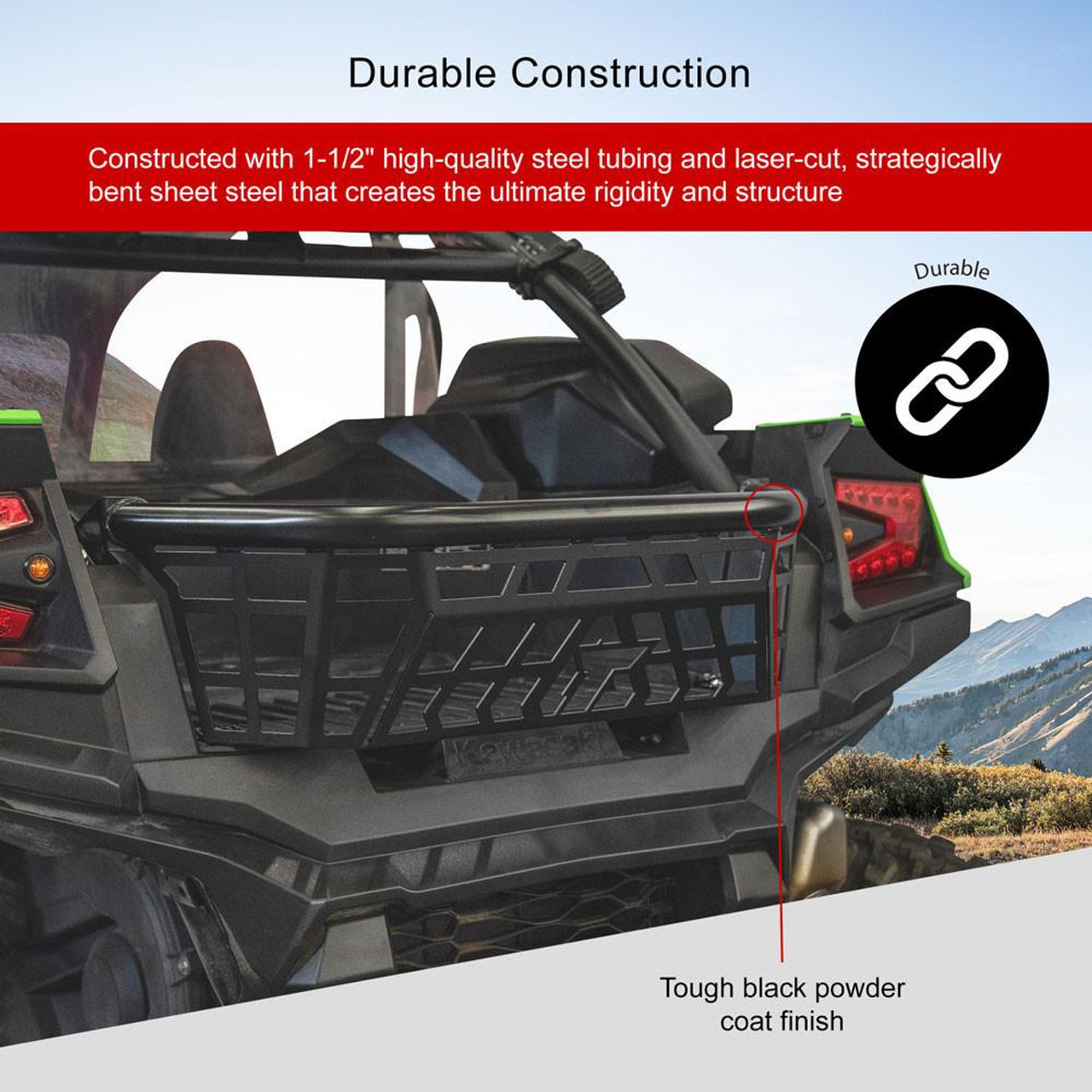 Kawasaki Teryx KRX Black Cargo Barricade by Tusk - 1974620002-EKO