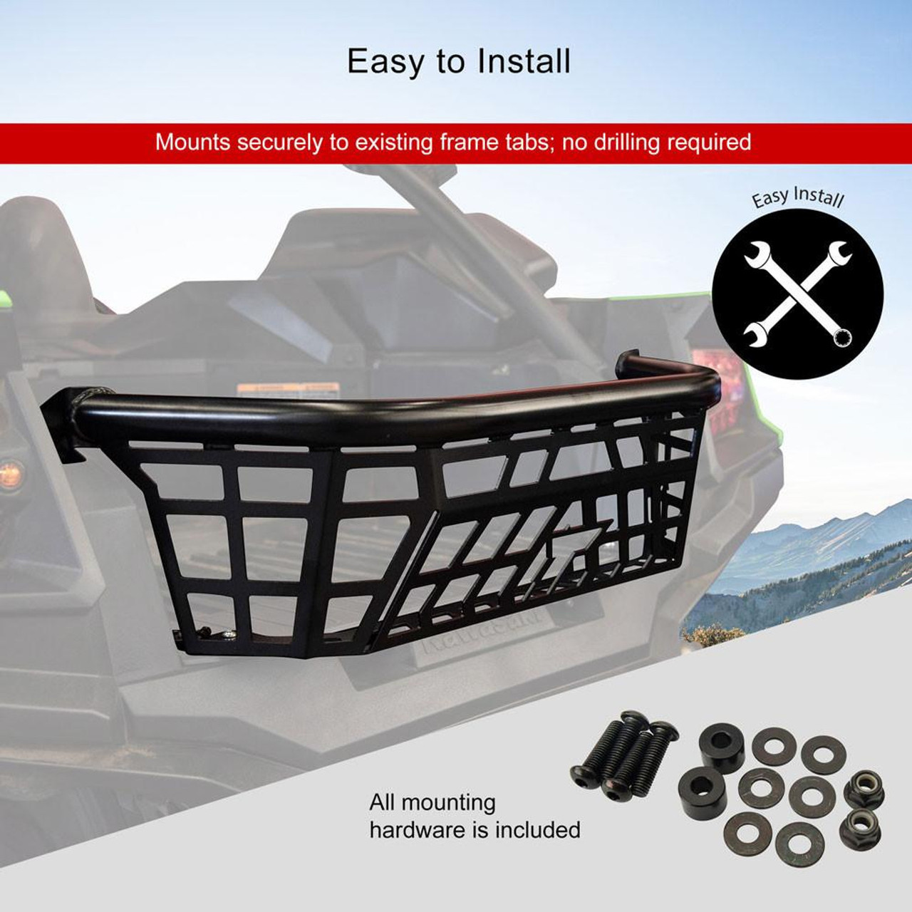 Kawasaki Teryx KRX Black Cargo Barricade by Tusk - 1974620002-EKO