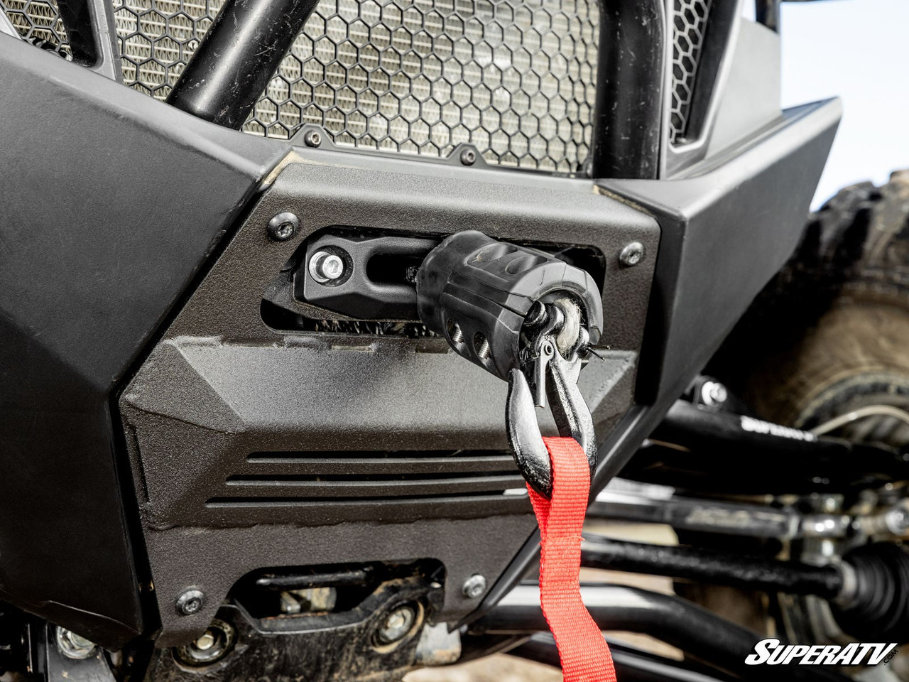 24.しめ縄 Kawasaki Teryx/Mule/KRX/Ridge UTV Winch Auto-Stop Fairlead Kit by