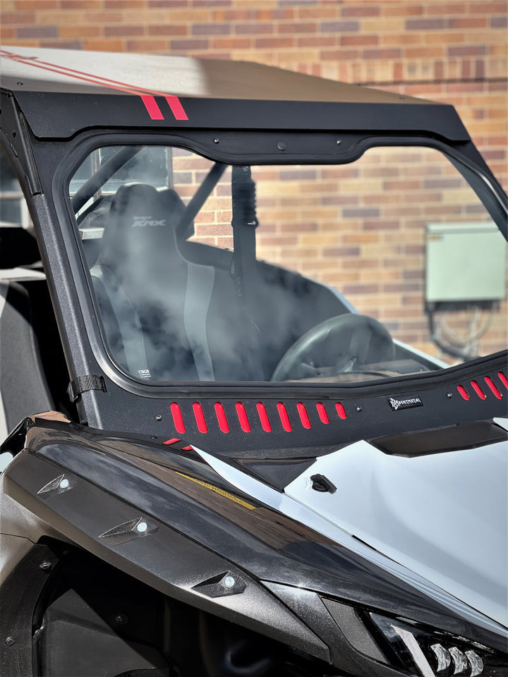 Kawasaki KRX Vented DOT Black Vents Glass Windshield by Bent Metal