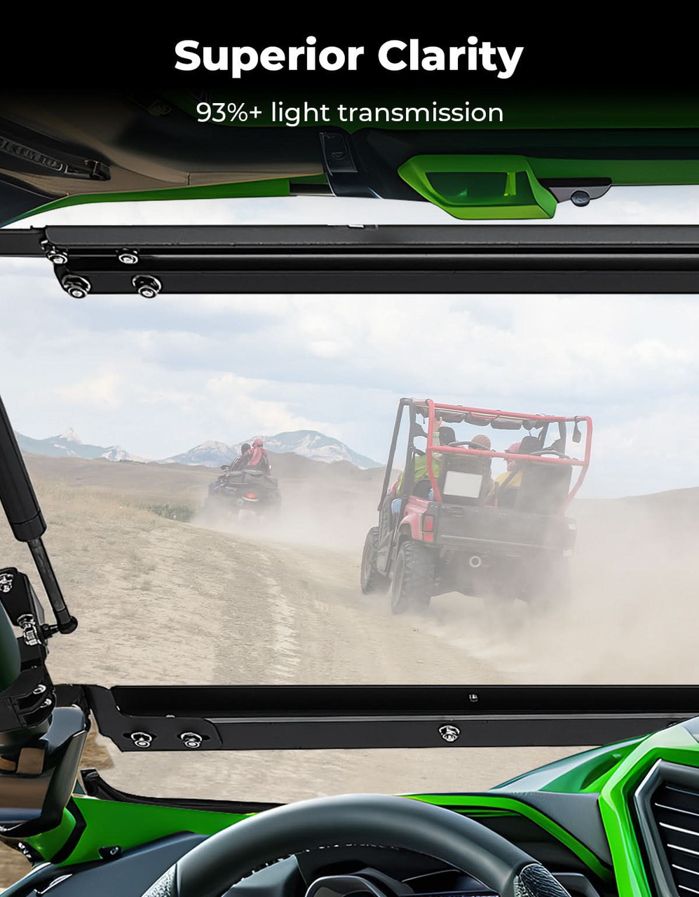 Kawasaki Teryx KRX 1000 Scratch Resistant Flip Windshield by
