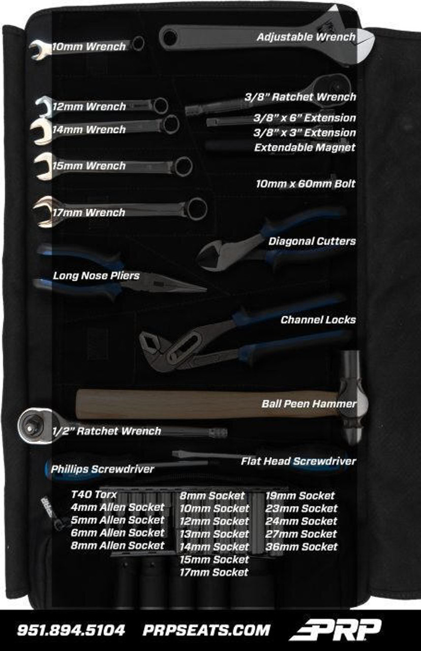 Kawasaki KRX Roll Up Tool Bag with 35pc Tool Kit by PRP Seats