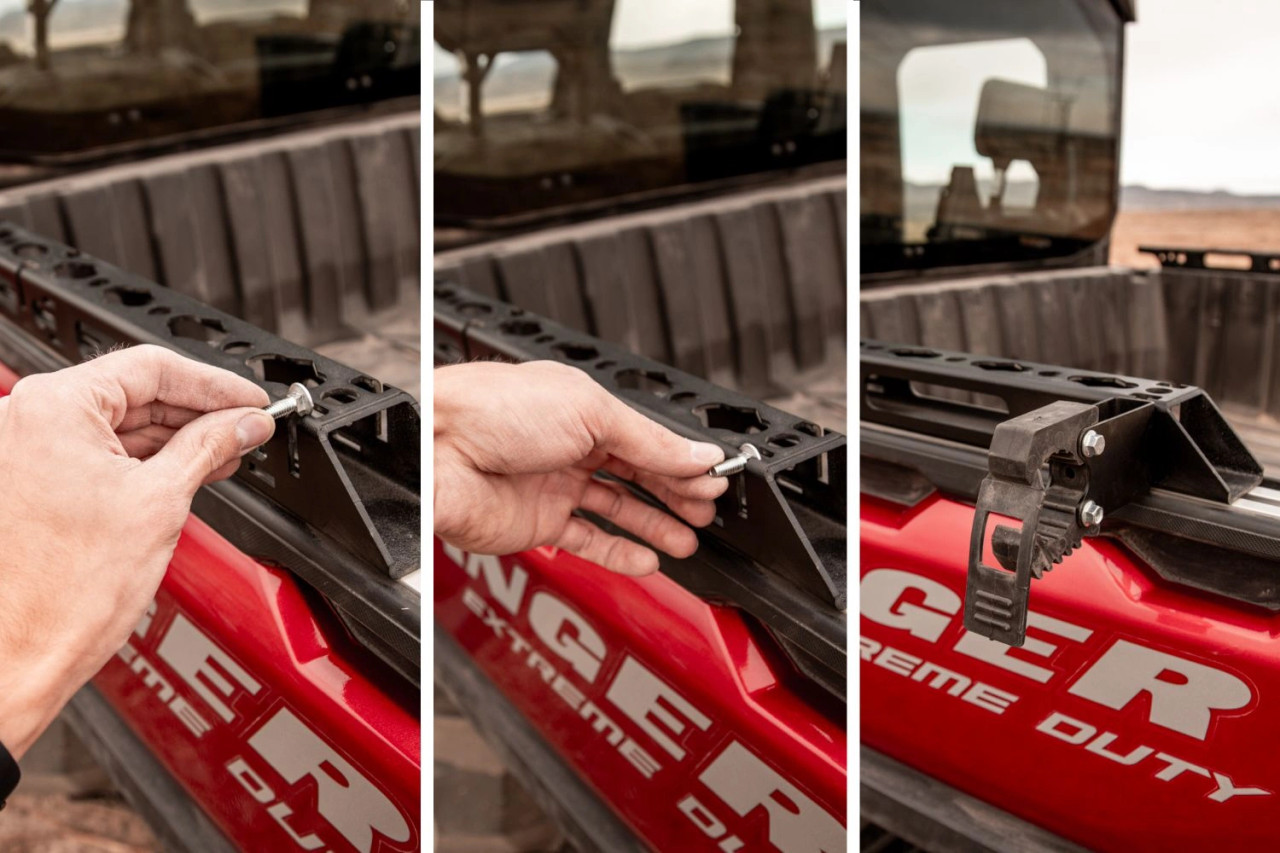 Kawasaki Ridge Heavy-Duty Bed Rail System with L-Track & Tie-Down