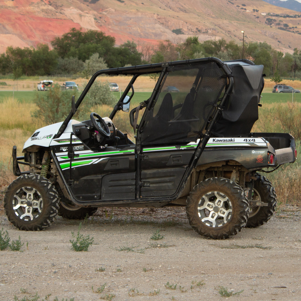 Kawasaki Teryx4 Window Shade Nets Rear Cab by Motoroof - MT-0080-EKO