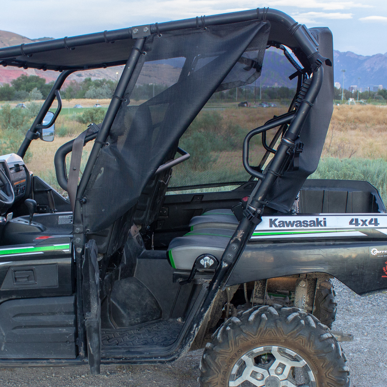 Kawasaki Teryx4 Window Shade Nets Rear Cab by Motoroof - MT-0080-EKO