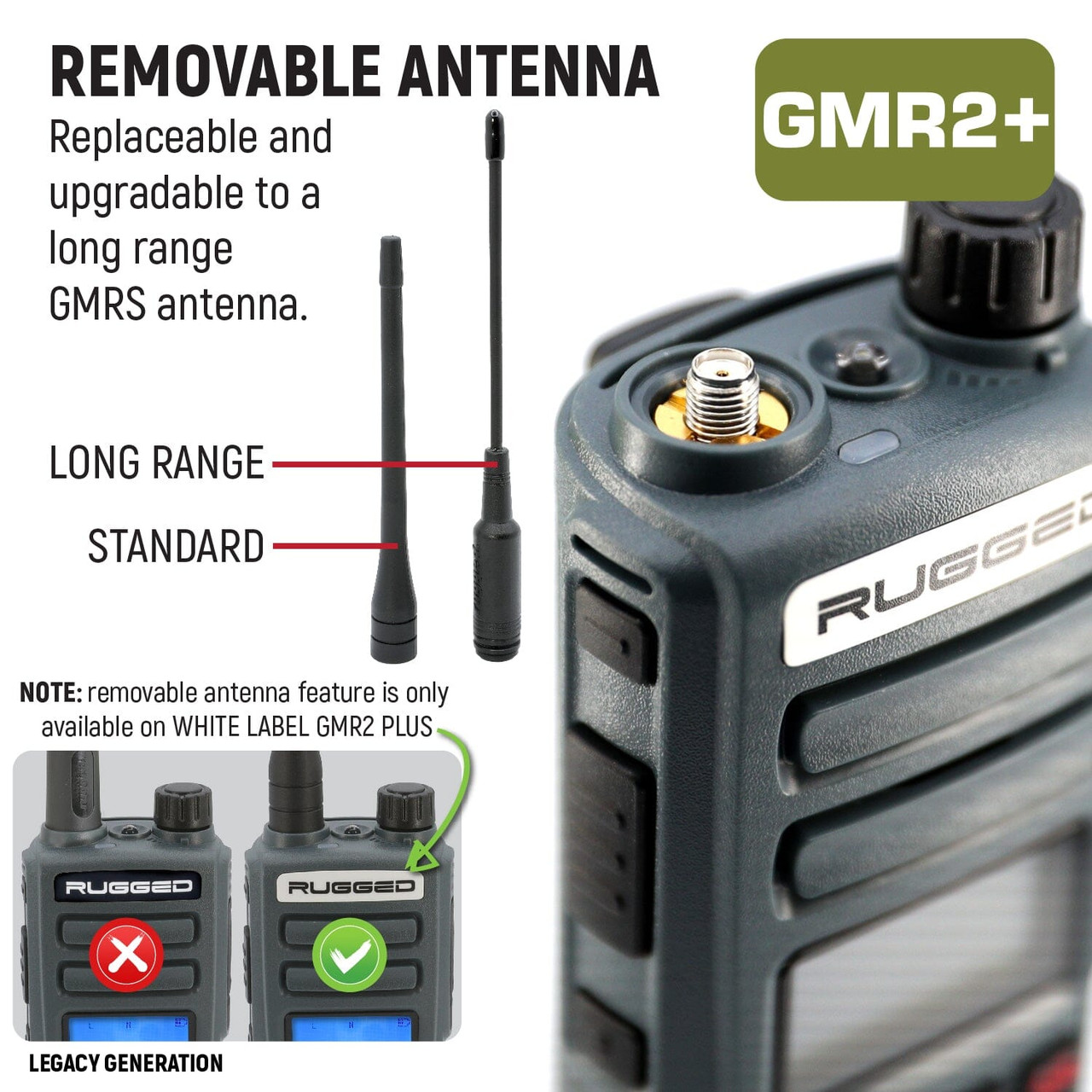Kawasaki Teryx/Mule/KRX/Ridge Rugged GMR2 PLUS - GMRS and FRS Two