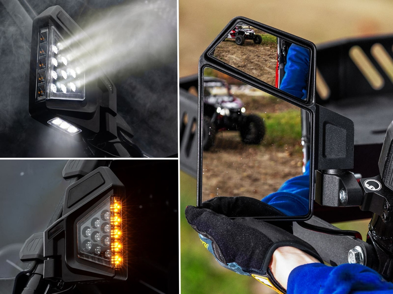 Kawasaki Dual Section LED Side-View Mirrors by SuperATV - SVM-KAW-EKO