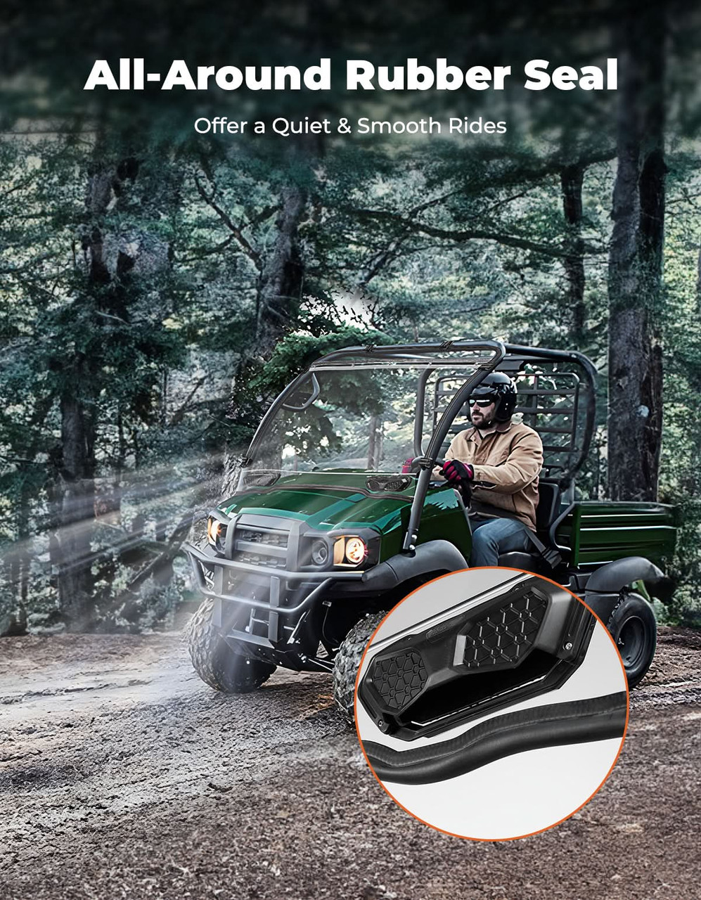 ピッキュ Kawasaki Mule SX Vented Front Full Windshield with Adjustable