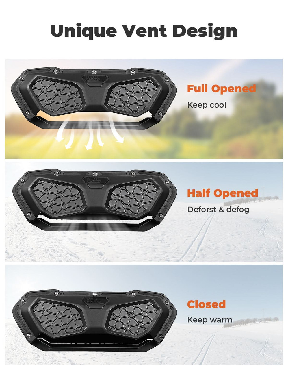 Kawasaki Mule SX Vented Front Full Windshield with Adjustable