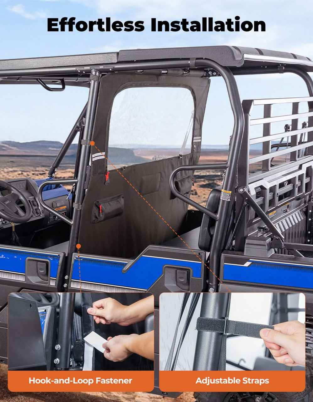 Kawasaki Mule PRO-FXT Soft Rear Window by Kemimoto - B0134-00003