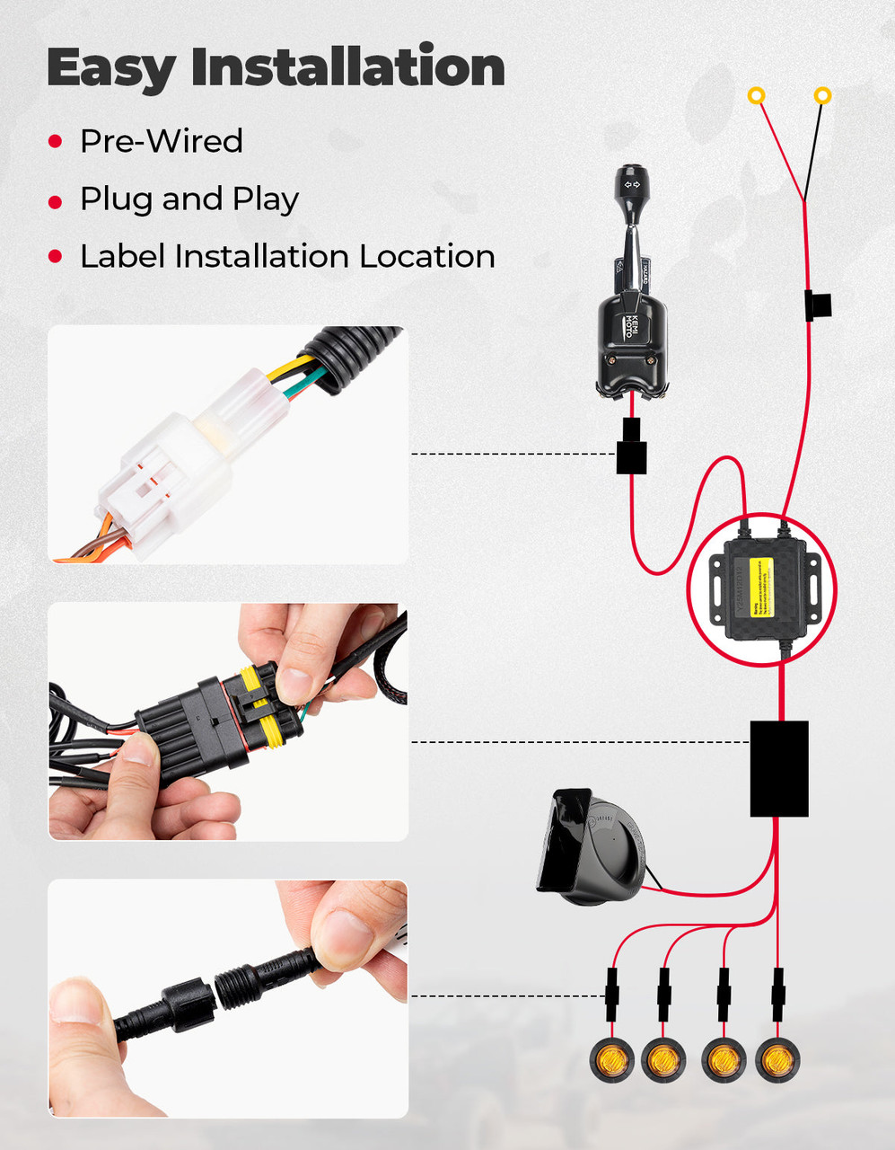Kawasaki Offroad Universal Turn Signal Kit with Column Switch