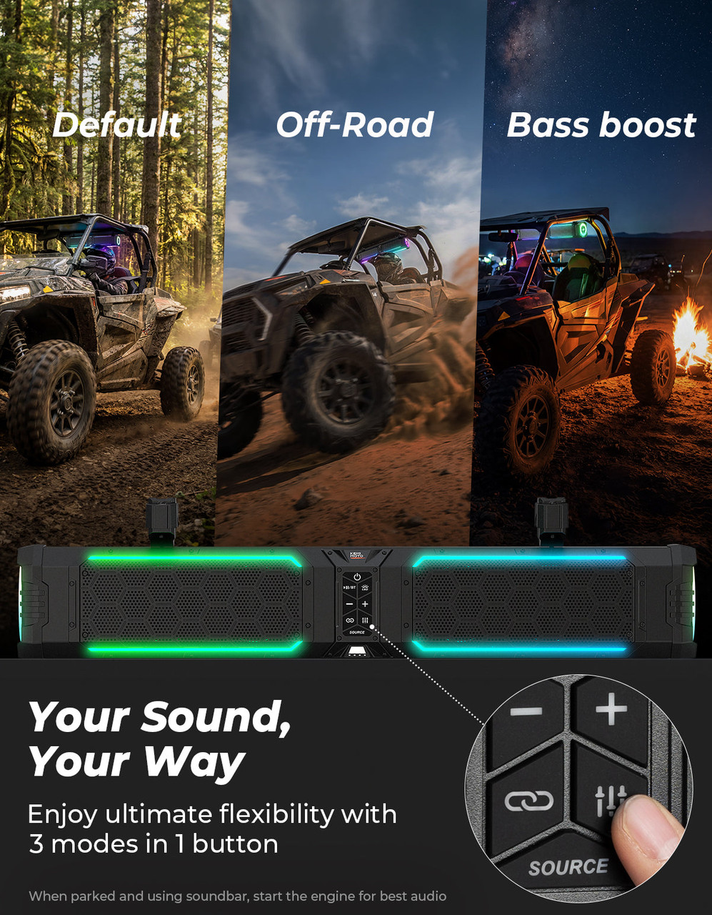 Kawasaki Offroad Midnight 80 Gen2 Soundbar 680W Max Power, IP66