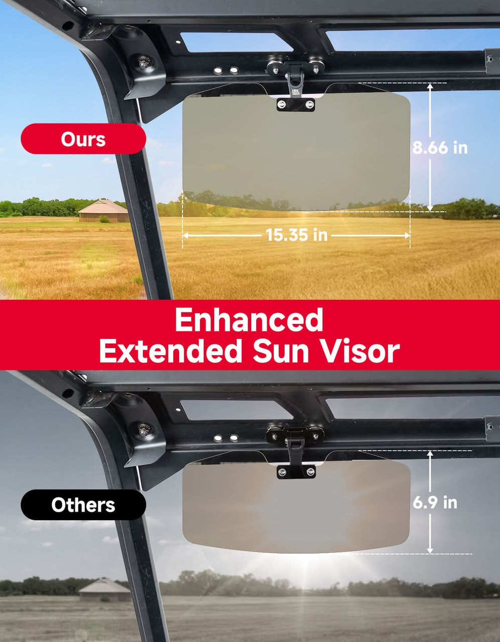 Kawasaki Teryx/Mule/KRX/Ridge Universal UTV Magnetic Sun Visor for