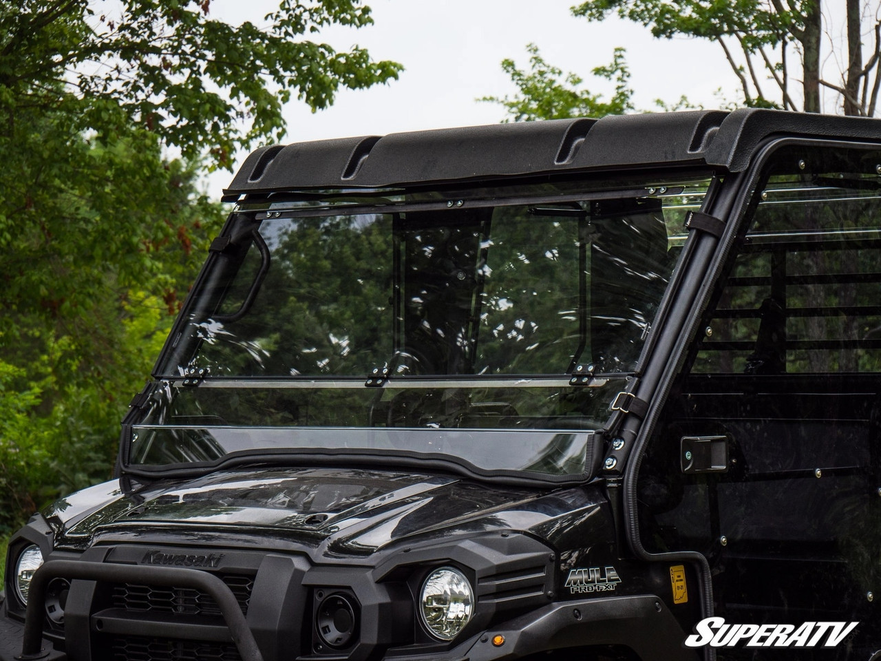 Kawasaki Mule Pro Scratch Resistant Flip Down Windshield - SuperATV